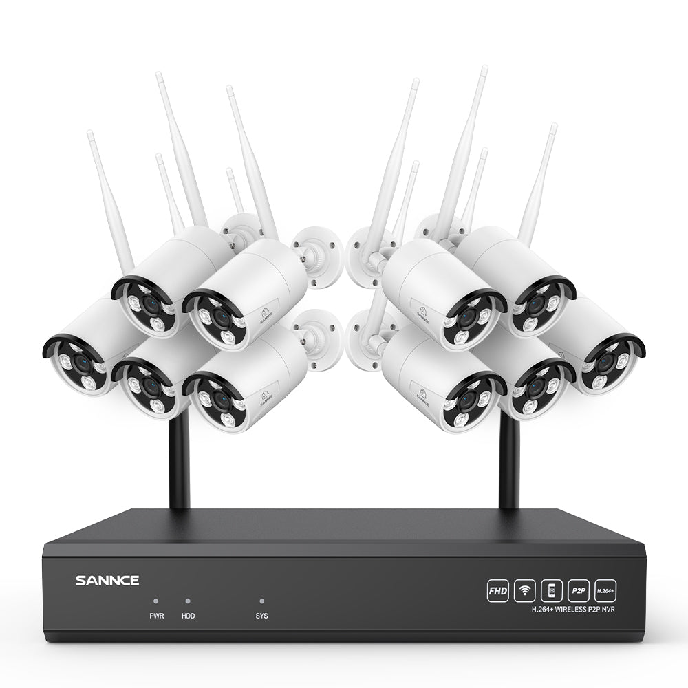 3MP 16-Channel Wireless Security Camera System, 8MP NVR, 3MP WiFi IP Camera, Two-Way Audio, IP66 Waterproof, Smart AI Human Detection, Work With Alexa