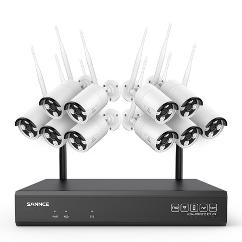 3MP 16-Channel Wireless Security Camera System, 8MP NVR, 3MP WiFi IP Camera, Two-Way Audio, IP66 Waterproof, Smart AI Human Detection, Work With Alexa