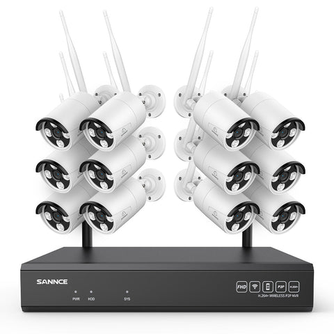5MP 16-Channel Wireless Security Camera System, 8MP NVR, 5MP WiFi IP Camera, Two-Way Audio, IP66 Waterproof, Smart AI Human Detection, Work With Alexa