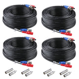 Black 4pcs Packed CCTV Video Cable for Home Surveillance Camera System