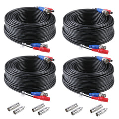 Black 4pcs Packed CCTV Video Cable for Home Surveillance Camera System
