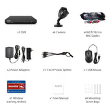8 Channel 1080P Wired Security Camera System - Hybrid DVR, 4pcs 2MP Bullet Cameras, Outdoor & Indoor, Smart Motion Detection, Remote Access