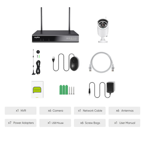 3MP 8-Channel Wireless Security Camera System, 5MP NVR, Audio Recording, IP66 Waterproof, Smart AI Human Detection, Work With Alexa