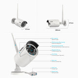 1080P Wireless Security Camera System 5MP NVR with 10'' LCD Monitor 1TB Home Outdoor