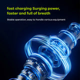 Portable Air Compressor Tire Inflator, 150 PSI Cordless Electric Air Pump w/ 5200mAh Rechargeable Battery, LED Lights, Pressure Gauge, Power Bank, for Bike Motorcycle Ball & Other Inflatables