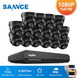 16CH 1080p HDMI 5in1 DVR 3000TVL CCTV Home Security Dome Camera System Motion