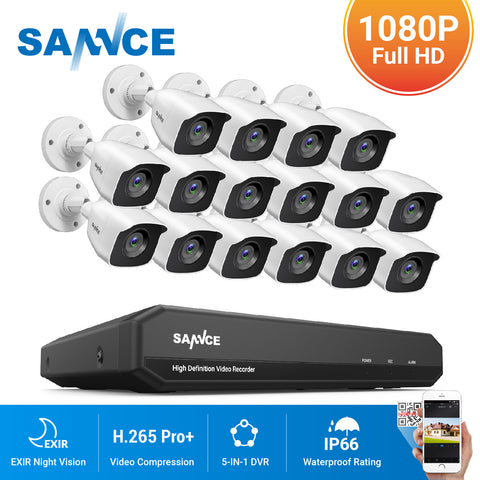 16CH 5in1 DVR Recorder 1080p CCTV Security System 3000TVI Camera Day Night 2MP