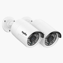 3MP PoE IP Bullet Security Camera w/ Audio Recording, work with SANNCE N98PBD/N96PBK(2-Pack)