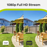 1080p Lite 8-Channel Wired Security DVR System W/ 4pcs 2MP Outdoor & Indoor Turret Cameras, Smart Motion Detection
