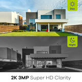 3MP 8-Channel Wireless Security Camera System, 5MP NVR, Audio Recording, IP66 Waterproof, Smart AI Human Detection, Work With Alexa
