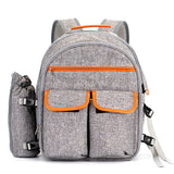 Picnic Backpack for 4 Person Set, with Insulated Bottle Holder, Large Capacity, for Beach, Park, Camping