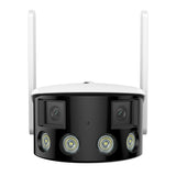2K 4MP Panoramic Outdoor WiFi Dual-Lens Security Camera, 180° Ultra Wide Angle, Color Night Vision, Human & Vehicle Smart Detection, Two-Way Audio, IP66 Waterproof, Works with Alexa & Google Assistant