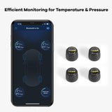 Tire Pressure Monitoring System, Bluetooth 5.0, 5 Alarm Modes, 4 TPMS External Sensors, Support iOS & Android,  Real-time Detection Pressure & Temperature, Easy to Install (15.5-189 PSI)