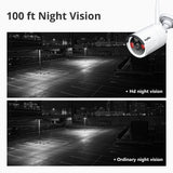 8CH 1080P Wireless Security Camera System WiFi NVR AI Human Detection