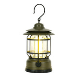 Vintage Camping Lantern, LED Lamp USB Type C Rechargeable, Emergency Light 8 Hours Runtime for Power Outages, Hurricane, Indoor Outdoors, Home Decor