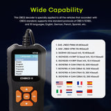 OBD2 Scanner w/ Color Screen, V318 Car Engine Fault Code Reader Erase Enhanced OBD II Diagnostic Scan Tool, Check State Emission Monitor Status