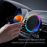 Magnetic Wireless Car Charger Mount with Cooling Fan, Magnets Automatically Align Phone, Compatible with MagSafe and iPhone 14/13/12 Series and Magnetic Cases