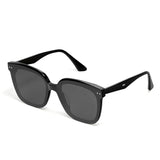 Square Polarized Sunglasses for Women Men Oversized Vintage Shades, Acetate Frame with Nylon Lens