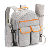 Picnic Backpack for 4 Person Set, with Insulated Bottle Holder, Large Capacity, for Beach, Park, Camping