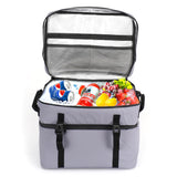 Double Decker Insulated Cooler Bag, Collapsible & Leakproof Lunch Coolers Bag for Camping, Beach, Picnic