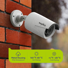 4K 8-Channel Wired PoE Security NVR System with 6 3MP Bullet CCTV IP Cameras, Audio Recording
