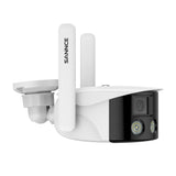 2K 4MP Panoramic Outdoor WiFi Dual-Lens Security Camera, 180° Ultra Wide Angle, Color Night Vision, Human & Vehicle Smart Detection, Two-Way Audio, IP66 Waterproof, Works with Alexa & Google Assistant
