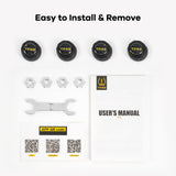 Tire Pressure Monitoring System, Bluetooth 5.0, 5 Alarm Modes, 4 TPMS External Sensors, Support iOS & Android,  Real-time Detection Pressure & Temperature, Easy to Install (15.5-189 PSI)