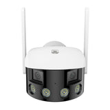 2K 4MP Panoramic Outdoor WiFi Dual-Lens Security Camera, 180° Ultra Wide Angle, Color Night Vision, Human & Vehicle Smart Detection, Two-Way Audio, IP66 Waterproof, Works with Alexa & Google Assistant