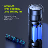 Portable Air Compressor Tire Inflator, 150 PSI Cordless Electric Air Pump w/ 5200mAh Rechargeable Battery, LED Lights, Pressure Gauge, Power Bank, for Bike Motorcycle Ball & Other Inflatables