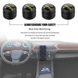 Tire Pressure Monitoring System, Bluetooth 5.0, 5 Alarm Modes, 4 TPMS External Sensors, Support iOS & Android,  Real-time Detection Pressure & Temperature, Easy to Install (15.5-189 PSI)