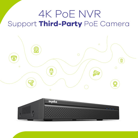 4K 8-Channel Wired PoE Security NVR System with 4 3MP Bullet CCTV IP Cameras, Audio Recording