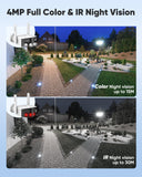 5MP 8 Channel 6 PoE Security Camera System + 1 Dual Lens Panoramic WiFi IP Camera, Color Night Vision, Two-way Audio