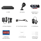 8 Channel 1080P Wired Security Camera System - Hybrid DVR, 8pcs 2MP Bullet Cameras, Outdoor & Indoor, Smart Motion Detection, Remote Access
