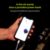 Portable Air Compressor Tire Inflator, 150 PSI Cordless Electric Air Pump w/ 5200mAh Rechargeable Battery, LED Lights, Pressure Gauge, Power Bank, for Bike Motorcycle Ball & Other Inflatables