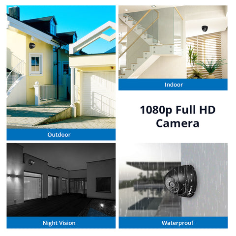 1080P HD 4IN1 CCTV Dome Home Surveillance Camera System Night Vision 2MP