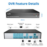 8CH 5IN1 DVR 1080P HD Home Color Day Night 3000TVL Security Camera System
