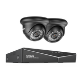 8 Channel 1080P Wired Security Camera System - Hybrid DVR, 2pcs 2MP Turret Cameras, Outdoor & Indoor, Smart Motion Detection, Remote Access
