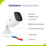 8 Channel 1080P Wired Security Camera System - Hybrid DVR, 8pcs 2MP Bullet Cameras, Outdoor & Indoor, Smart Motion Detection, Remote Access
