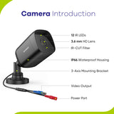 8 Channel 1080P Wired Security Camera System - Hybrid DVR, 2pcs 2MP Bullet Cameras, Outdoor & Indoor, Smart Motion Detection, Remote Access