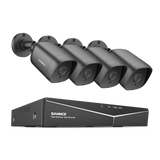 8 Channel 1080P Wired Security Camera System - Hybrid DVR, 4pcs 2MP Bullet Cameras, Outdoor & Indoor, Smart Motion Detection, Remote Access