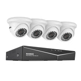 1080p 4-Channel Security Camera System - Hybrid 5-in-1 DVR, 4pcs 2MP Indoor Outdoor Cameras, Motion Detection, Weathproof