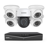 1080P 8 Channel PT Security Camera System - Hybrid 5-in-1 DVR, Pan & Tilt CCTV Camera, 100 ft Night Vision, Motion Detection, Outdoor, Waterproof