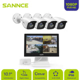 10.1" LCD Monitor 1080P DVR 3000TVL Home Security Camera System Outdoor