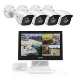 10.1" LCD Monitor 1080P DVR 3000TVL Home Security Camera System Outdoor