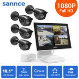 4CH DVR Recorder 1080P Home Security CCTV Systerm With 10.1" LCD Monitor Motion Detection