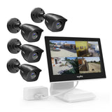 4CH DVR Recorder 1080P Home Security CCTV Systerm With 10.1" LCD Monitor Motion Detection