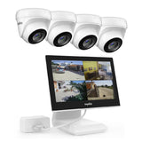 1080P Surveillance Security System 4CH 10.1" LCD Monitor DVR Outdoor CCTV 2MP