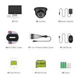 1080P 4 Channel DVR w/ 4pcs 2MP Outdoor Dome Security Camera System, 10.1’’ LCD Colorful Monitor