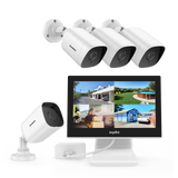 1080P 4 Channel DVR w/ 4pcs 2MP Outdoor Bullet Security Camera System, 10.1’’ LCD Colorful Monitor
