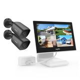 1080p 4 Channel DVR w/ 2 2MP Outdoor Bullet Security Camera System, 10.1’’ LCD Colorful Monitor